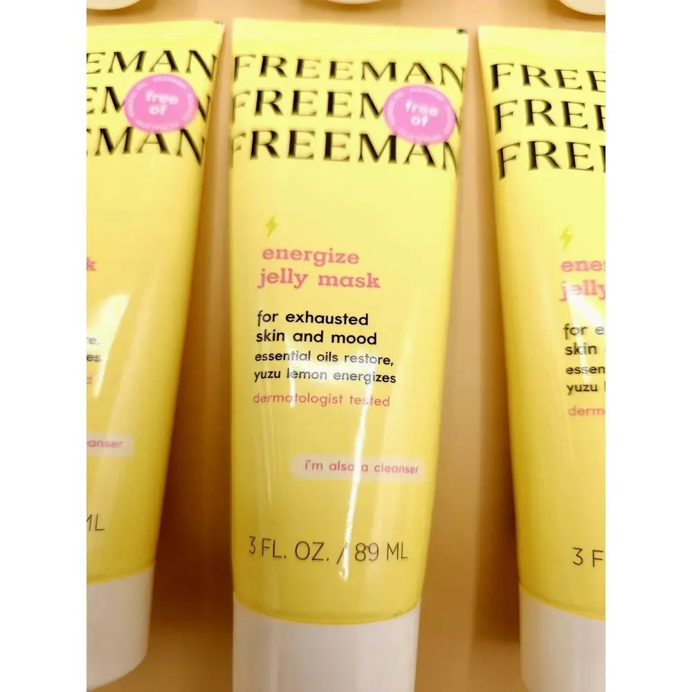 (8) Freeman Energize Jelly Mask 3 oz Essential Oils Cleanser Yuzu Lemon Lot Of 8